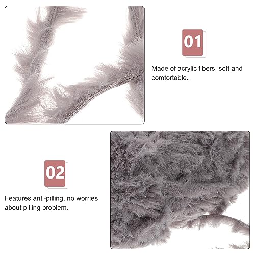 Healifty 2pcs Imitation Knitting Yarn Soft Fluffy Yarn Faux Yarn for Crochet for Clothes Scarf(Grey) - Image 4