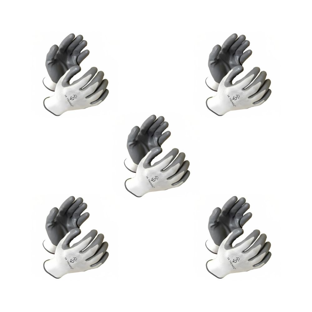 SR TRENDS Nitrile Coated Safety Gloves - Non-Slip, Oil/Abrasion Resistant, Heavy-Duty for Construction, Mechanics, Gardening, Plumbing & Automotive (5 Pair) (B0CDSBY4Q8) Amazon Price History, Amazon Price Tracker