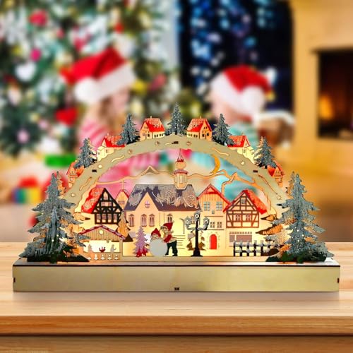 Weihnachtsdeko Innen，Weihnachtsdeko Holz，Weihnachtsstadt Mit...