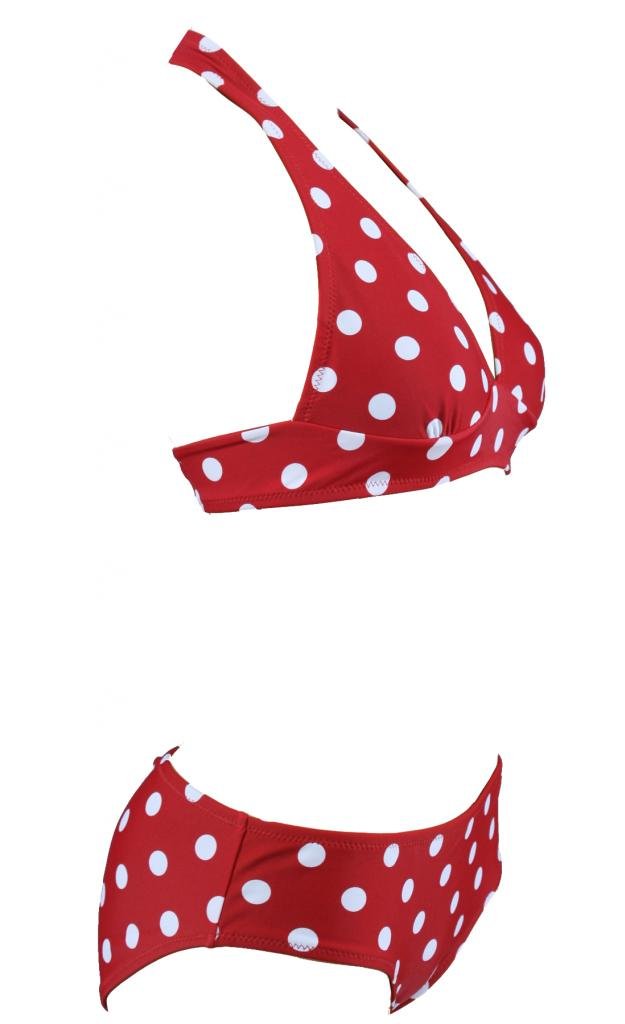 Aloha Beachwear, bikini da donna in stile vintage con reggiseno a triangolo, stampa a pois, articolo A7029