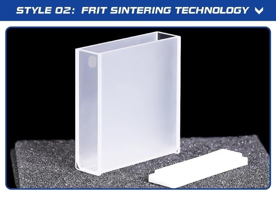 Cubeta de cuarzo estándar con tapa, volumen de 14 ml, recorrido de 40 mm(Frit sintering)