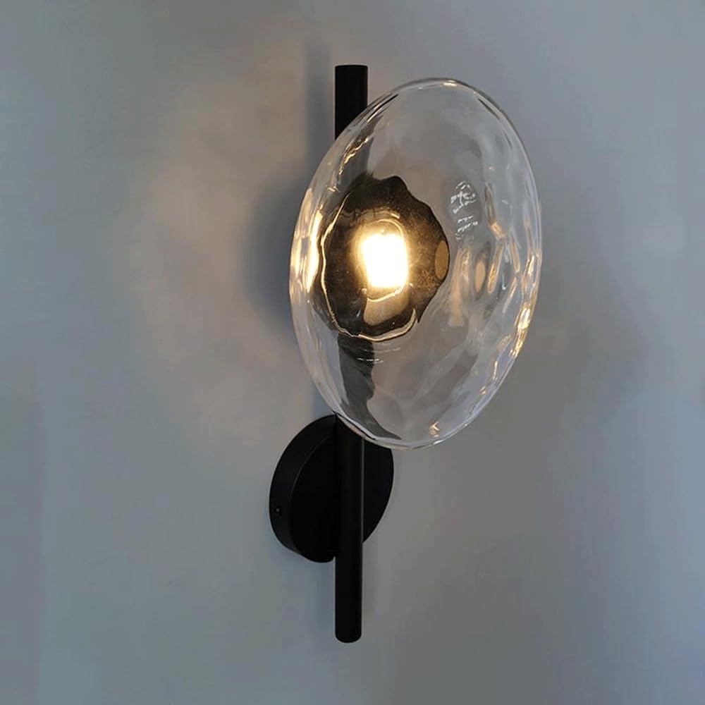 Lampa ścienna do sypialni ręcznie dmuchane szkło LED 5W 3000K do wnętrz ze stałym okablowaniem, metalowe, idealne do sypialni, nocnej, salonu i biegania