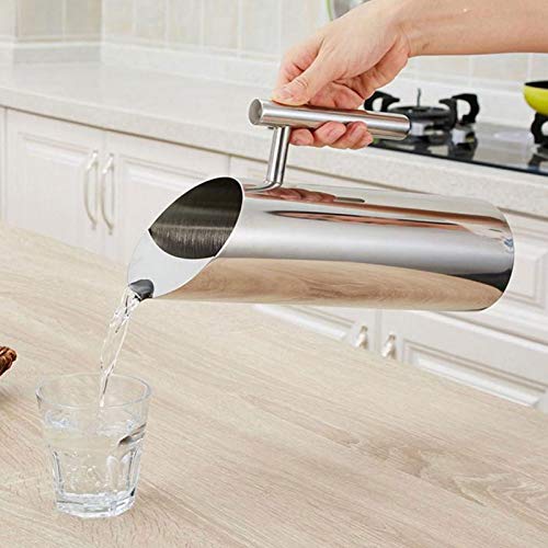 UPQRSG Wasserkrug, 2 L Großer Edelstahl Wasserkrug, Fantasievoller Edelstahl Wasserkrug, Kalttrinkkrug mitGriff, Servierwerkzeug für Zuhause und Hotel