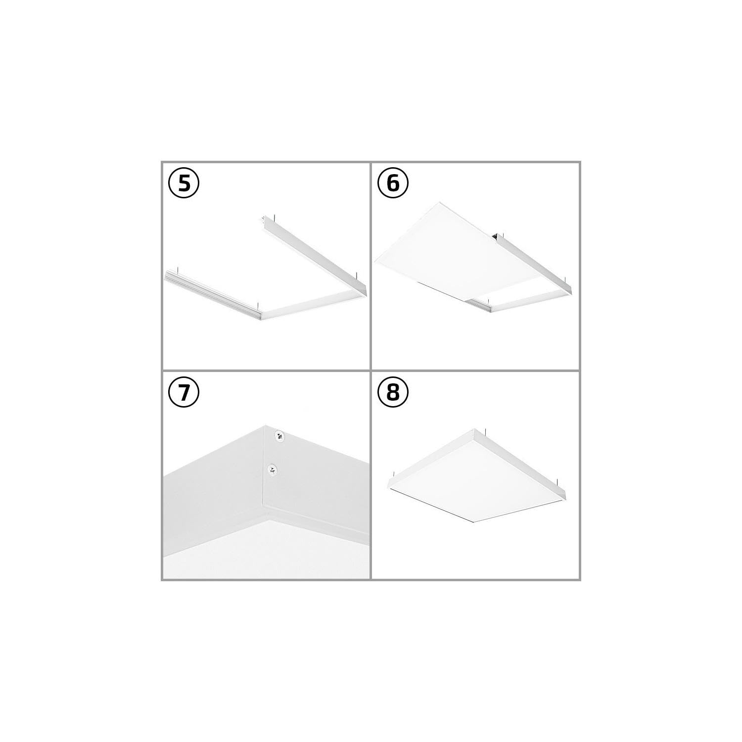 LEDKIA LIGHTING Panel LED 120x60 cm 60W 6000lm High Power BOKE + Kit de Superficie No Flicker 6000K Individual Blanco Frío