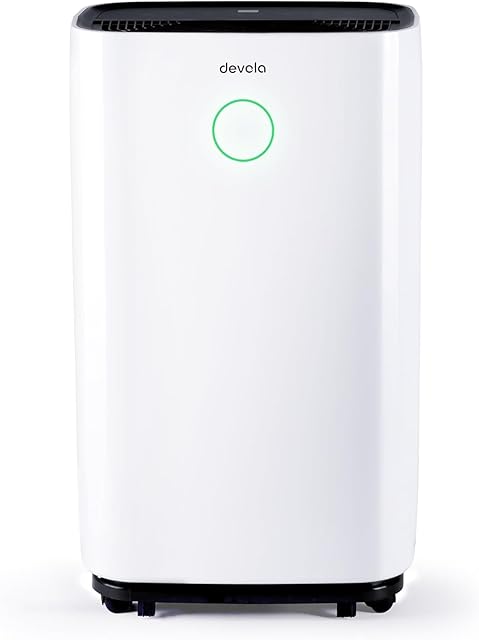 Devola 20L/day Low Energy Dehumidifier | Quiet & Energy Efficient Compressor Dehumidifier for Home | Dehumidifier & Air purifier With HEPA filter | Laundry Drying Mode |Continuous drainage