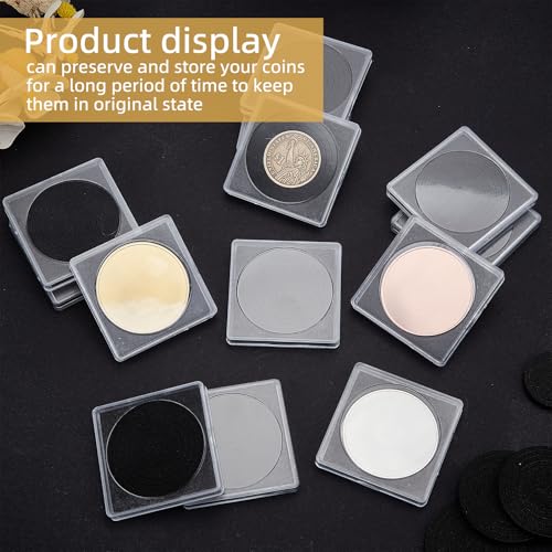 Juego de 20 cajas plásticas transparentes para monedas miniatura 6