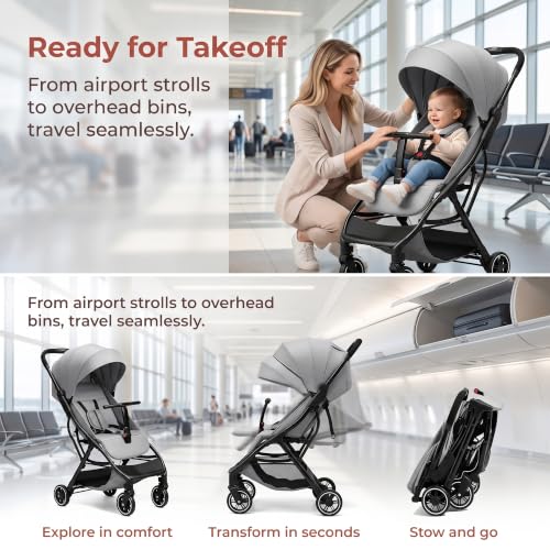 Image of Cool Kids Superb Lightweight Travel Stroller, Auto Fold Buggy Fold Buggy Gray