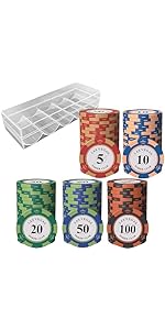 Amazon | East Leaf ポーカーチップ カジノチップ クレイ製 100枚