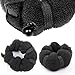 JIAHAO Beauty Buns 2 Pieces Magic Hair Styling Styler Twist Ring Former Shaper Doughnut Donut Chignon Bun Maker Clip Hair Curler Accessory Small & Large (Black)