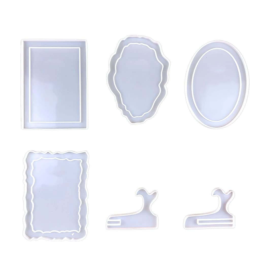 Stampo retrò in resina, per cornici portafoto in silicone, stampi in resina epossidica per decorazioni per la casa, stampi per foto, in silicone per portachiavi rettangolare epossidico