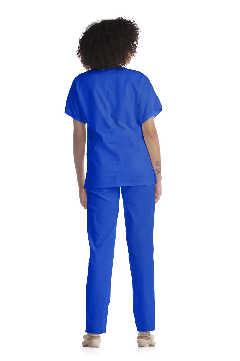 Tecno Hospital Casacca OSPEDALIERA, OSS, ESTETICA Infermiere, Medico, Sanitario, Laboratorio 2 Tasche Anteriori con Taschino, Spacchi Laterali, Scollo A V, Unisex (Blu, S)