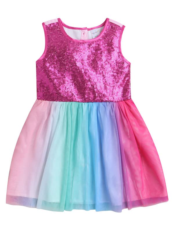 Image of Funshine Girls Spring Summer Casual Dress for Kids | Soft Breathable Comfortable Everyday Wear for Play School Outings Birthday Parties & Family Occasions | Stylish Lightweight Trendy Outfit