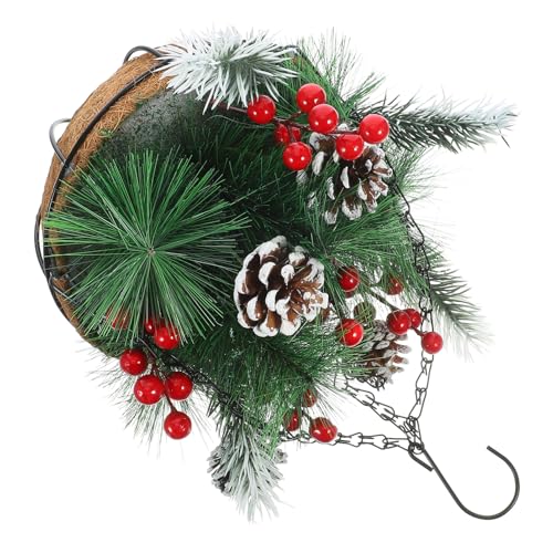 MAGICLULU 1 Pieza De Cesta Colgante Luminosa Navideña Árbol De Navidad Nieve Decoración para Exteriores Plantas Tira De Luces LED para Exteriores Cadena De Cuentas Navideñas