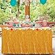 YILANJIN Gras Tischrock Hawaii, Hawaii Deko Tropische Deko Tischrock für Sommerparty, Hawaii Party, Beachparty, Wasserfeste Plastik Tischdekoration, Natürliches Strohgelb, 275 * 60CM