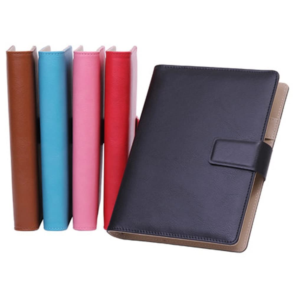 Carnets de notes à couverture rigide, Organiseur en cuir A5 Business for réunions, entretiens, affaires zippé(Blue)