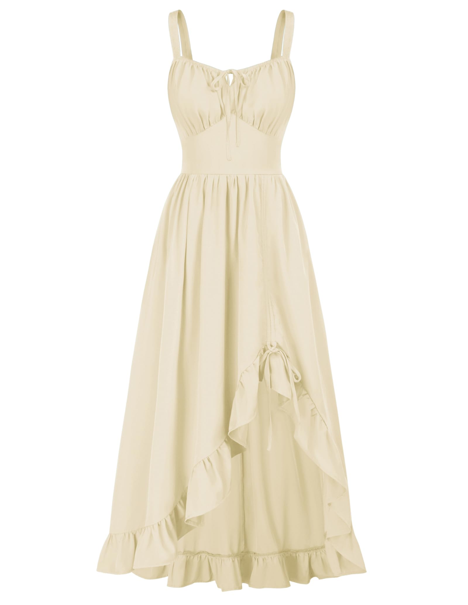 Scarlet Darkness Renaissance Dress Women Summer Corset Dress Flowy Sleeveless Milkmaid Vacation Sundress with Pockets