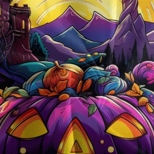 Housse de couette citrouille Halloween pour chambre d'enfant et ado