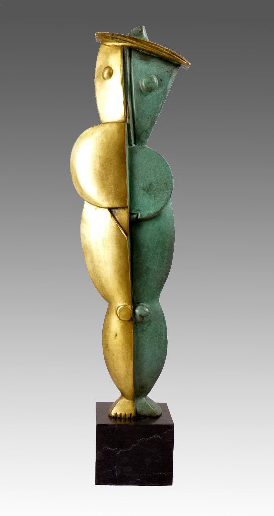 Abstrakte Bronzeplastik - Weiblicher Akt - entworfen von Milo - signiert - Moderne Kunst Skulptur Kaufen - Luxus Wohndeko Figur