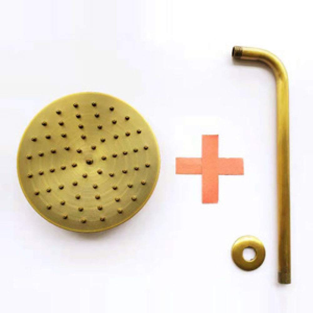 Soffione doccia a pioggia rotondo da 8 pollici 20x20cm, soffione in rame, doccia da bagno in ottone anticato, soffione con braccio, 8 pollici