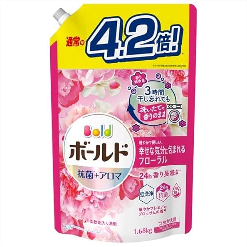 【1個セット】ボールドジェル 華やか プレミアムブロッサムの香り つめかえ用 ウルトラジャンボサイズ 洗濯用 洗剤 香り持続 衣類ケア 便利 パッケージ