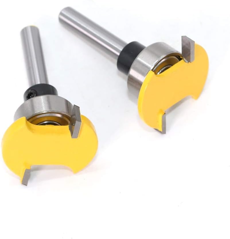 MMDSG 2PCS T-Slot & T-Track Router Bit Set, 1/4 Inch Shank Groove Forming Milling Cutter, Tungsten Carbide Woodworking Tools with Bottom Bearing, Cutting Hight 4mm, 6.35mm : Tools & Home Improvement