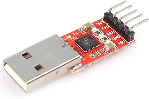 Robotbanao CP2102 USB 2.0 to TTL UART Serial convertor Module – 5 Pin – Red And Silver – Pack Of 1