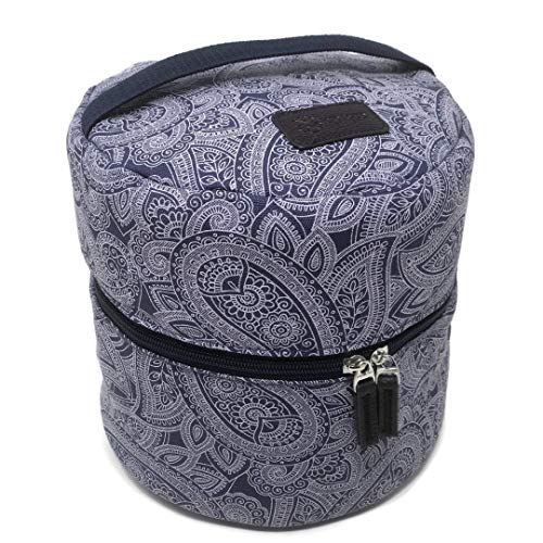10-bottle Essential Oil Diffuser Carrying Case Tote for doTERRA, Young Living Bottles for Aromatherapy Travel or Storage with Power Adapter Compartment (Midnight Blue - XL)