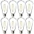 Sunco 8 Pack 60W Vintage LED Edison Bulbs Equivalent 8.5W CRI92 800 Lumens, Dimmable ST64 Filament 3000K Warm White E26 Medium Base Light Bulbs High Brightness Clear Glass Waterproof UL
