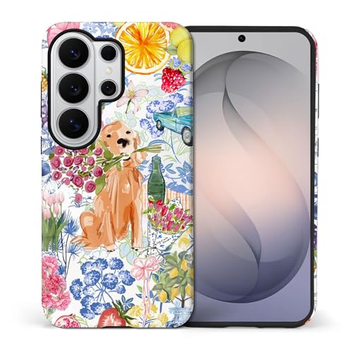 Goodsprout for Samsung Galaxy S26 Ultra Case,Dual-Layer TPU Silicone + PC Hard,Shockproof and Scratch-Resistant Phone Case Ally's Dog's Cute College Summer Flower Collage
