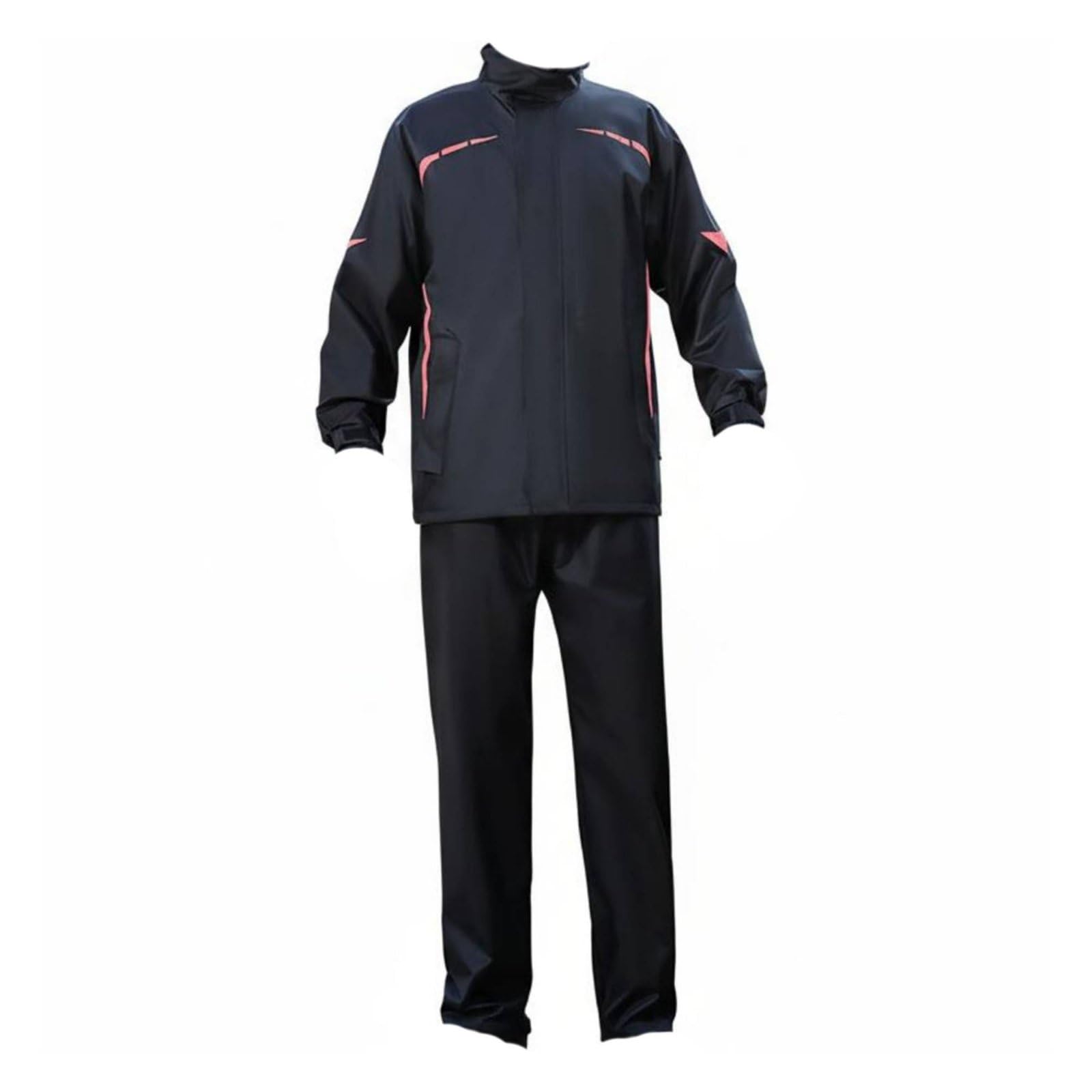 Costume Imperméable Combinaison Pluie Veste Pantalon Ensemble Pluie Tissu Pongee Étanche Enduction PVC Inserts Réfléchissants Ventilation Interne