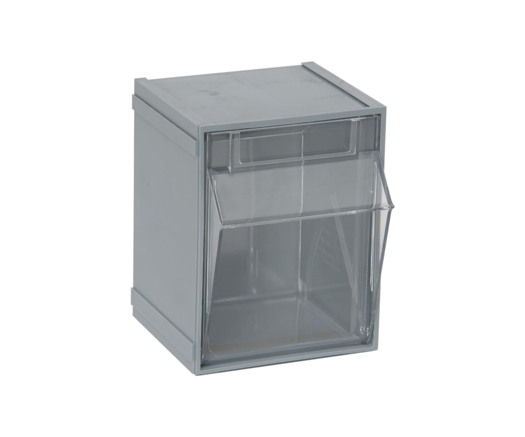 Quantum QTB405 Clear 4-Inch by 4-1/2-Inch by 8-1/8-Inch Tip Out Bin System, Gray, Case of 5