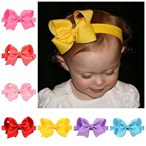 Baby Girls Infant Headbands With Kids Hair Bows(16) (Black), L-3.5" W-2.7 Inch3