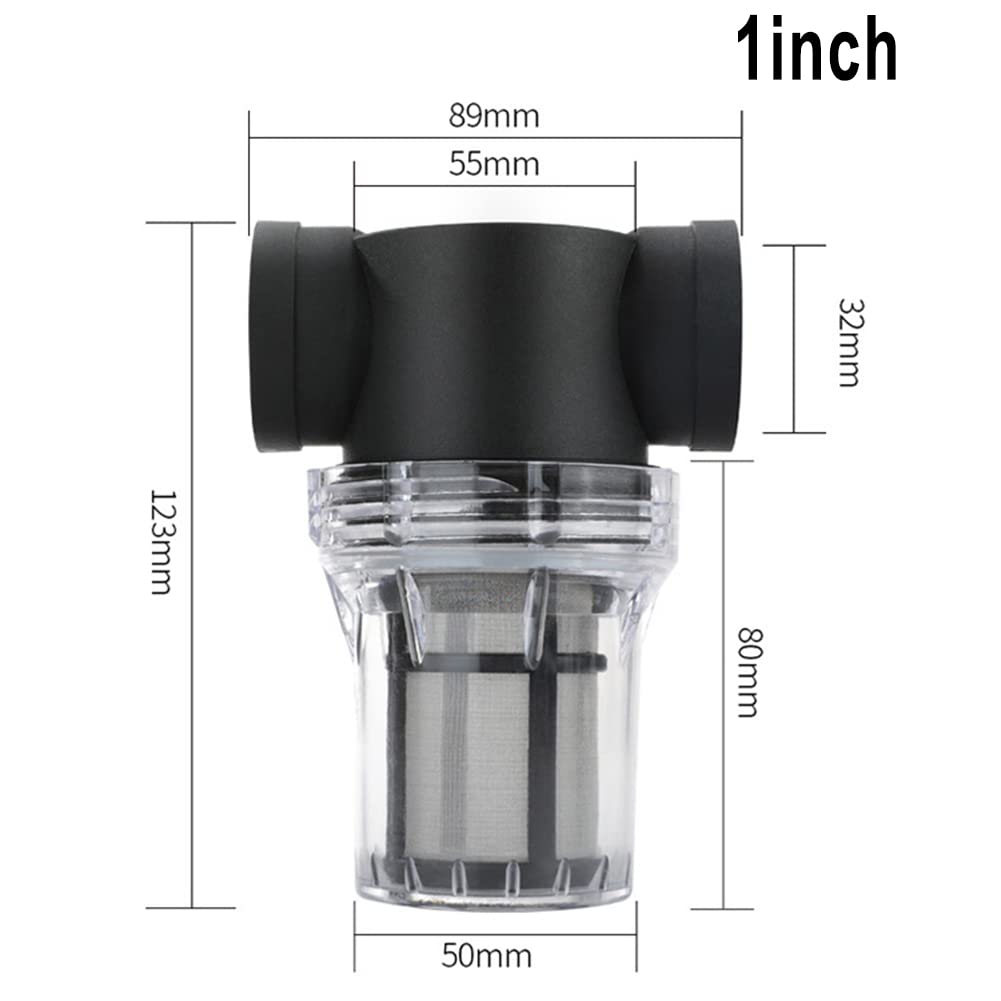 Filtro de Succión de Bomba de Agua, Filtro, colador Filtro de Bomba de Agua con colador de Acero Inoxidable de Malla 40/80(1INCH 80 Mesh)