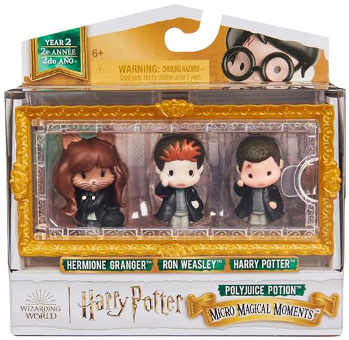 WIZARDING WORLD HARRY POTTER - 3 FIGURINES POLYNECTAR MOMENTS MAGIQUES - 3 Poupées Figurines Articulées - Figurine Harry Potter - Jouet Harry Potter - Jouer et Exposer - Jouet Enfant 6 ans et +
