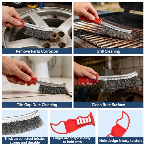 Image of 12 Pack Wire Wheel Brush for 4-1 /2 inch Angle Grinder & 4pcs Wire Cleaing Brushes 3 inch&4 inch Carbon Steel Knotted Crimped Brush for 5 /8 inch-11 Arbor Angle Grinder Wheel Brushes for Rust Removal Polishing