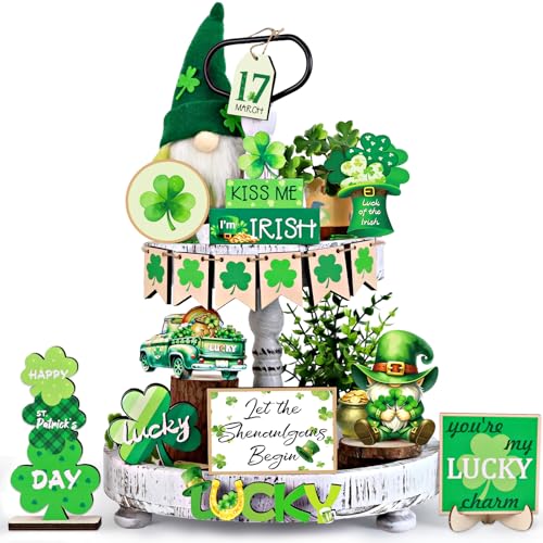 St Patricks Day Decor, 22 PCS St Patricks Day Tiered