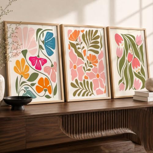 Image of kotart Painting Boho Wall Art Home Decoration Paintings With Frame For Living Room Bed Room Hotel Wall Decor Digital Reprint Set of 3 (10X13 inch)