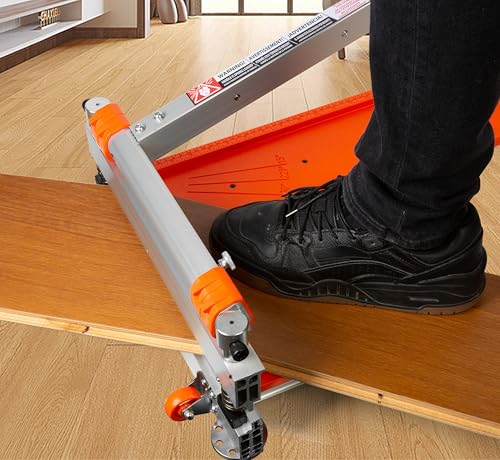 Image of CUTTEREX 13 inch Pro. Vinyl Floor Cutter-No Dust,No Noise,No Electricity. Multi-Angle Cuts for Laminate,Vinyl & More, Pro. ALU Long Leverage Handle, Orange & Wheeled