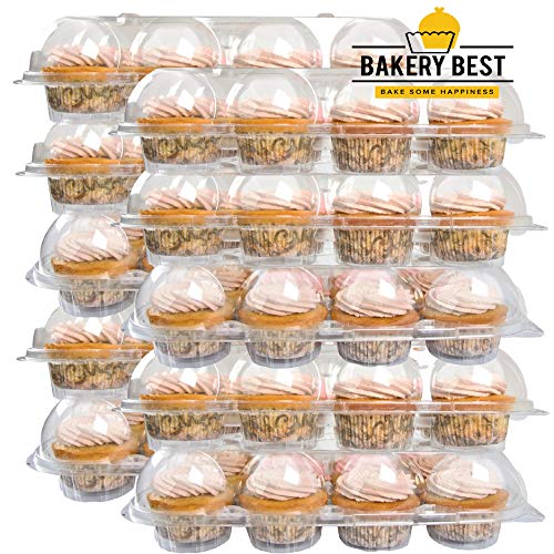 [10 Pack x 12 Ct] KISS MESSY FROSTING GOODBYE! BAKERYBEST Stackable Cupcake Carriers