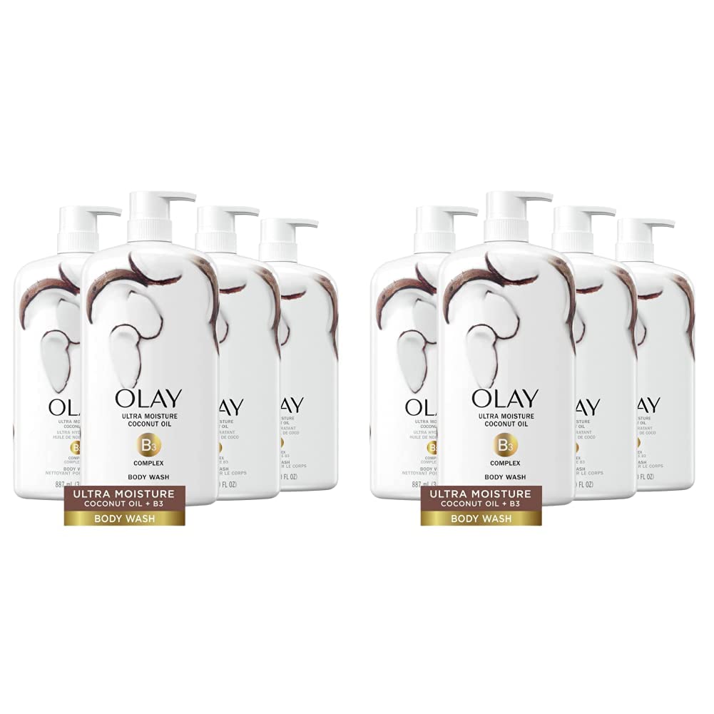 OlayUltra Moisture Body Wash with Coconut Oil, 30 fl oz (Pack of 8)