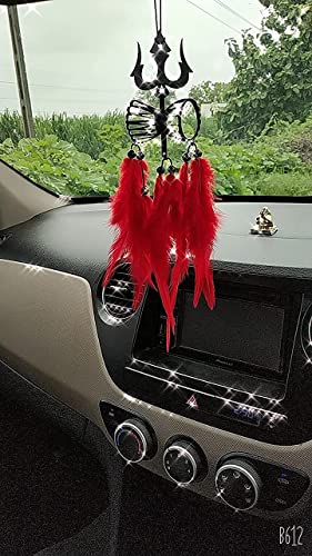Image of Spiritual Car Hanging Accessories: Elevate Car, Home, and Office Decor with Divine God Elegance (Shiva Trishul)