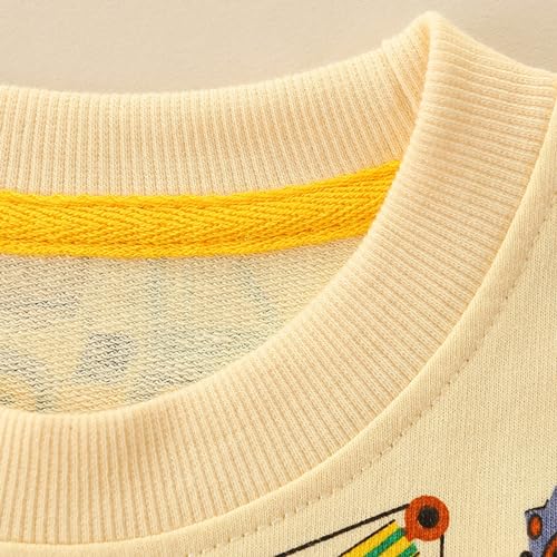 Unisex Child Full Zip Hoodie Sweatshirt Toddler Boys Sweatshirts Patterned Long Sleeve Pullover (Yellow, 1-2 Years)2