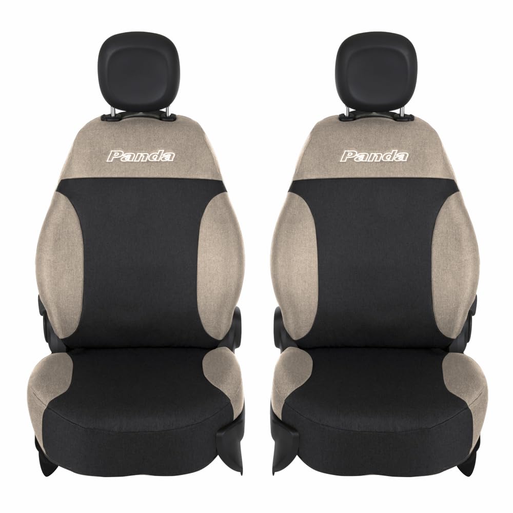 UNION Coprisedili anteriori realizzati su misura specifici per FIAT PANDA. Perfettamente aderente resistente lavabile. Made in Italy (Antracite/Beige)