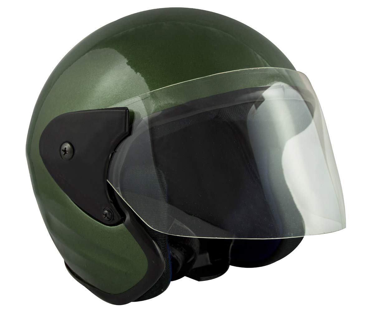 Sage Square Deltz Scooty (ISI Marked) Open Face Helmet for Men, Women (Green Glossy)-image-17
