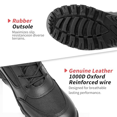 Men's 8 Inches Military Tactical Work Boot With Side Zipper - Lightweight Army Combat Desert Boot for Outdoor Use 5