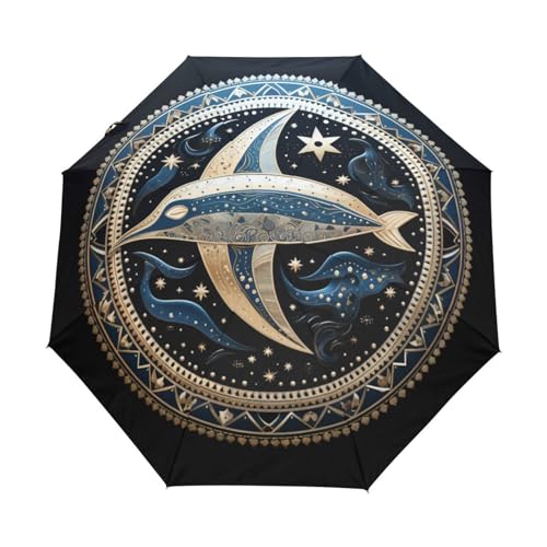 Parapluie pliable automatique dauphin doré pour ne plus jamais être surpris par la pluie