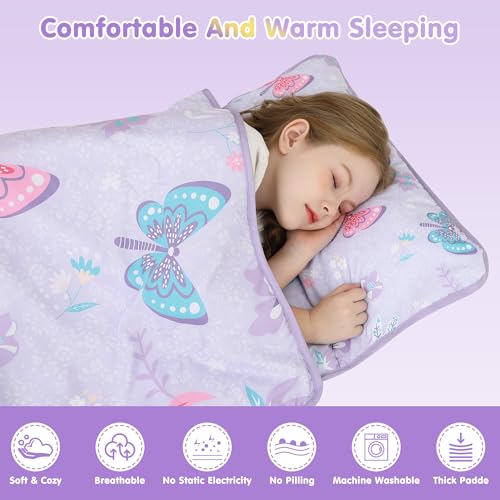 Image of Viviland Toddler Kid Nap Mat for Preschool, Slumber Bag with Pillow and Blanket, Daycare Sleeping Bag Kindergarten Sleep Mat