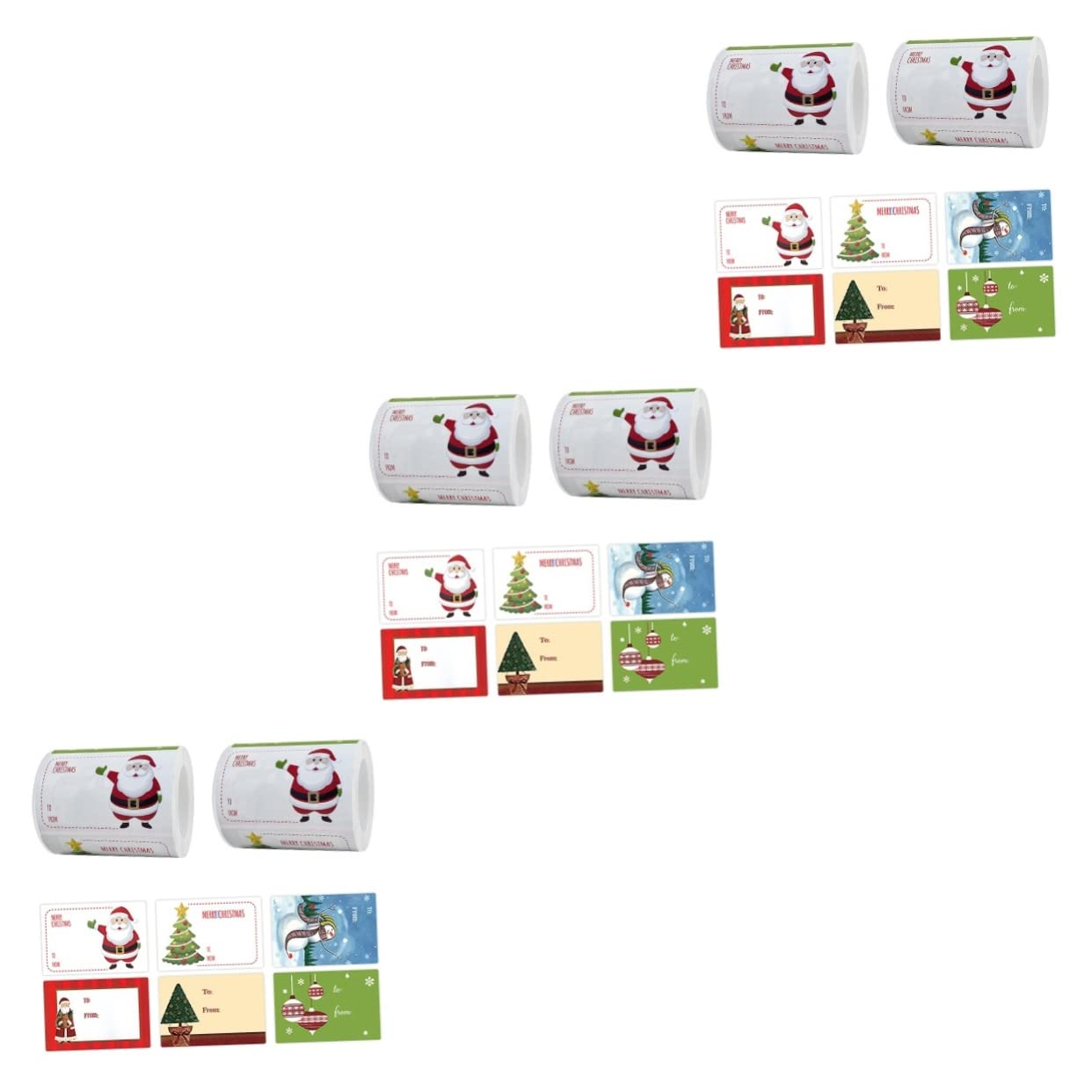 SHINEOFI 6rotoli Adesivi Natalizi Etichette Autoadesive Per e Stickers Per e Decorazioni Per