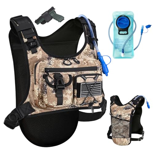 Image of Criuage USA Patent Running Hydration Vest Backpack, Lightweight Chest Pack with 2.0L Water Bladder Bag Daypack for Hiking Running Cycling Race Marathon for Women Men
