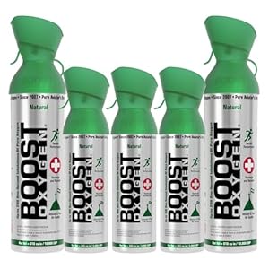 Boost Oxygen Large Natural 10L Canister (2 Pack) & Medium Natural 5L Canister (3 Pack) Bundle